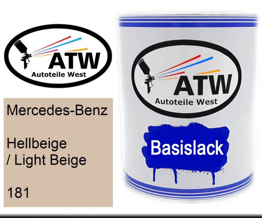 Mercedes-Benz, Hellbeige / Light Beige, 181: 1L Lackdose, von ATW Autoteile West.